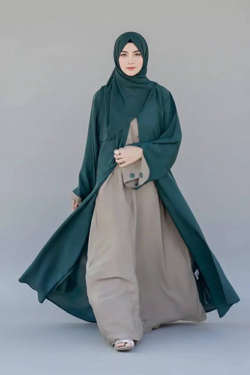Front Open Gown Abaya with Inner Maxi OL-1071_(1)