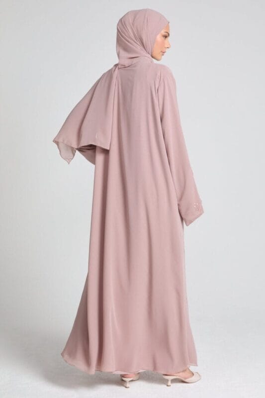 pink abaya dusty rose