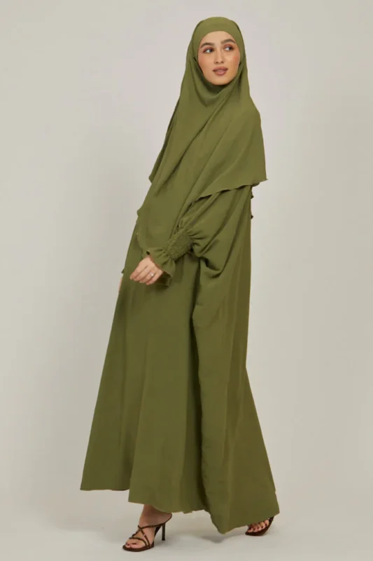 green abaya uk khimar style